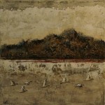Voyage au Mont Gris - Techniques mixtes sur toile - 25 x 25 cm - Vendu