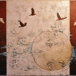 Oiseaux de nuit - Techniques mixtes sur toile - 61 x 91 cm